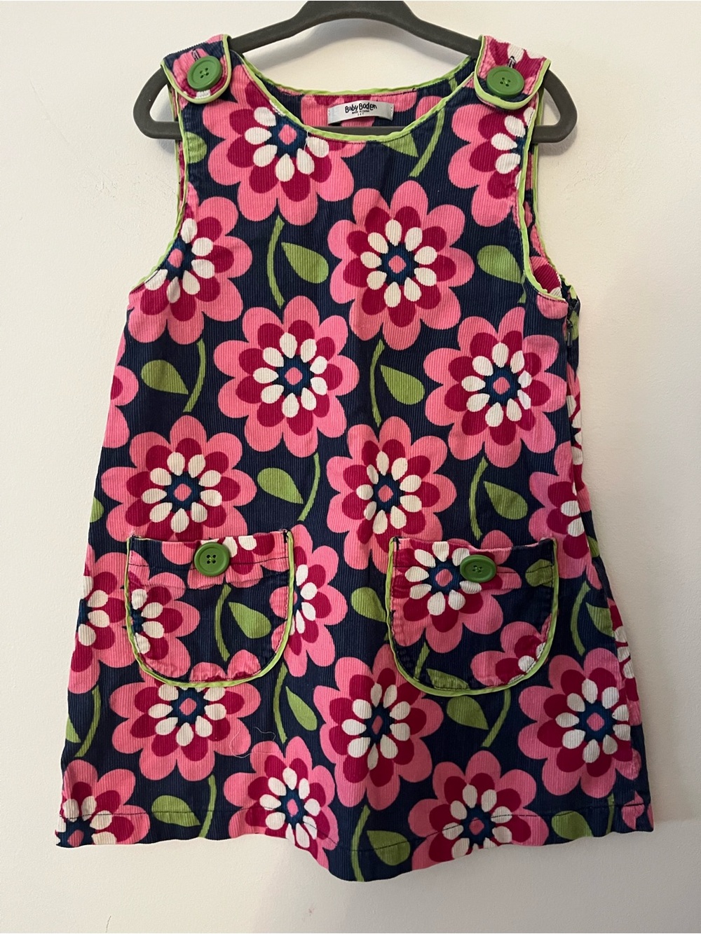 Baby Boden 100% Cotton Corduroy Dress Sz 3-4